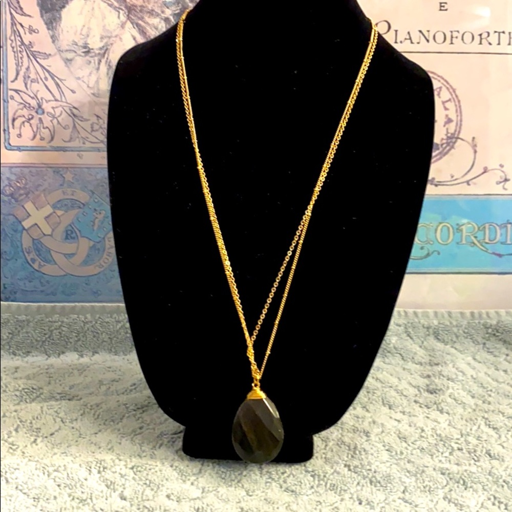 NWT Black onyx pendant type necklace